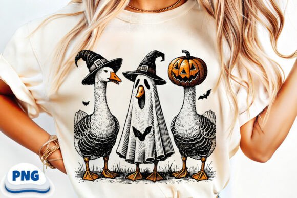 Boo Ghost Goose T-shirt Design: A Playful Asset for Creators
