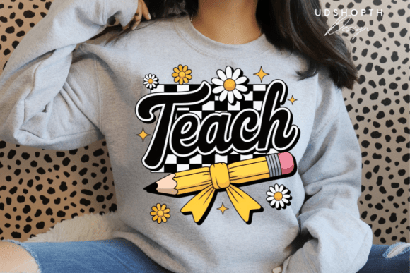 Celebrate Educators: The Teach PNG Cute Teacher Shirt Design