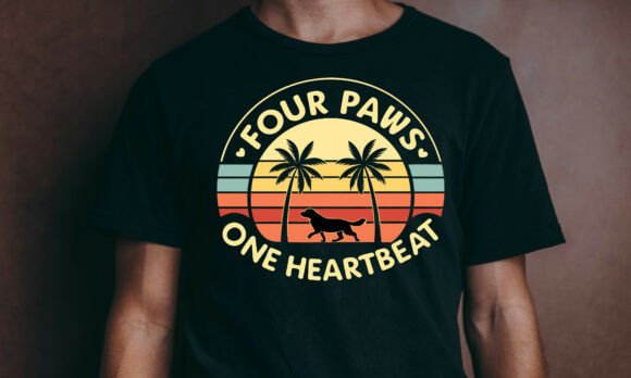 Celebrate the Bond: Four Paws One Heartbeat T-Shirt Design