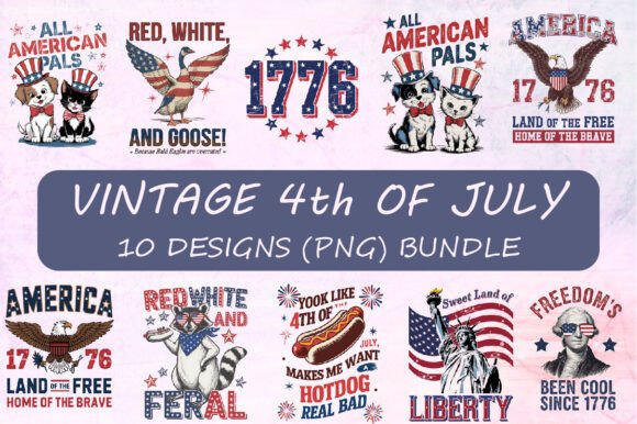 Celebrate with Style: Vintage 4th of July Design Assets