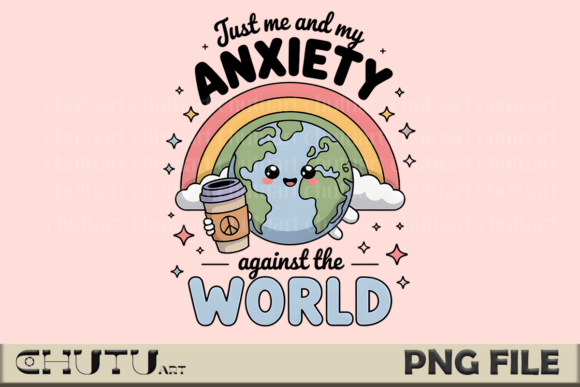 Embrace Gentle Honesty: The Cute Earth Anxiety PNG