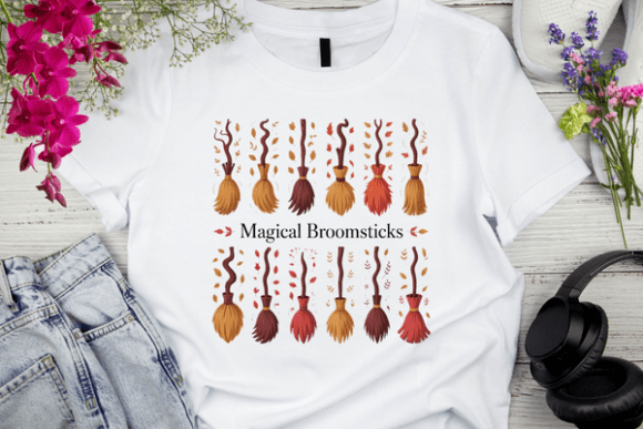 Enchant Your Merchandise: The Versatile Magical Broomsticks Design