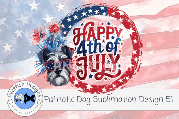 Fourth of July Dog Design 51: Patriotic Charm for Your Holiday Projects