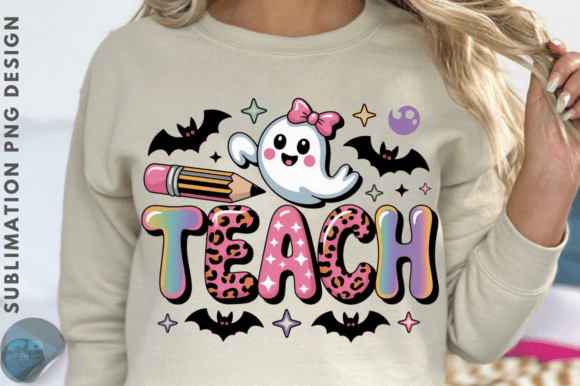 Spooky Teach Sublimation PNG Design: Your Halloween Design Asset