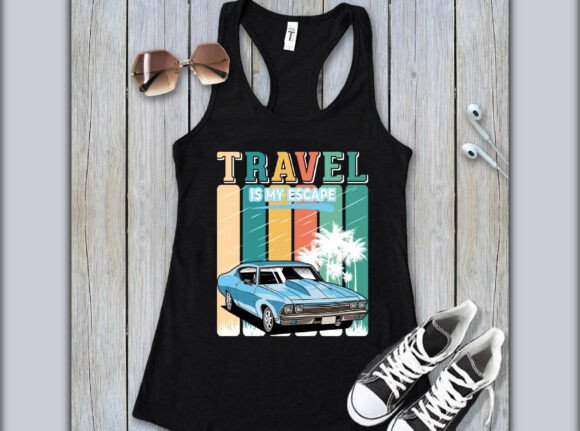 Travel Car Design: A Colorful Illustration for Modern Creators